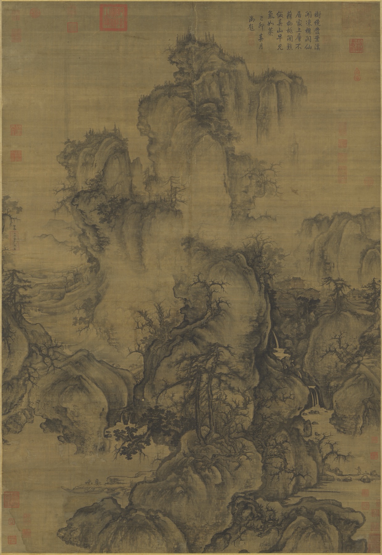 Guo Xi’s monumental mountains emerge through atmospheric openings in the Northern Song masterpiece Early Spring.