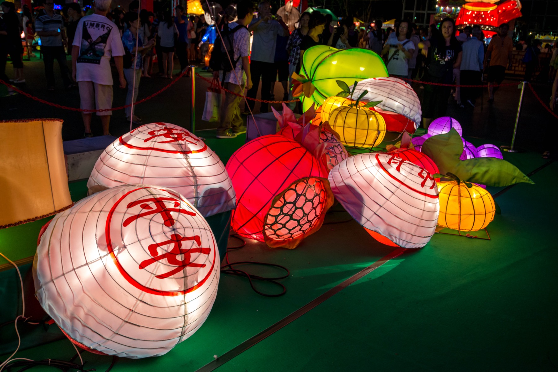 Illuminated lanterns fill a Hong Kong Mid-Autumn Festival display in September 2013.