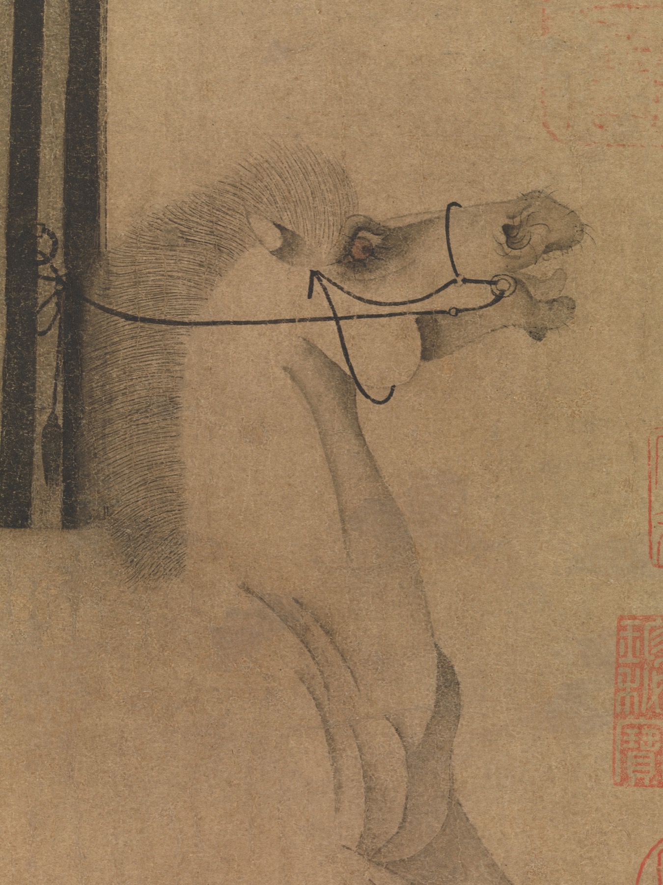 A high-resolution detail of Night-Shining White shows how a seal occupies the painted surface.
